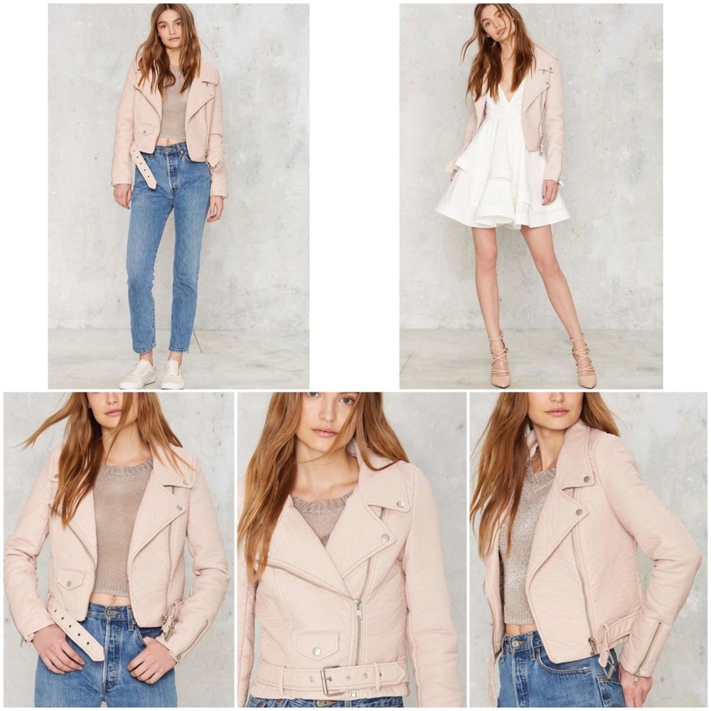 ❌SOLD❌ Blush Faux Leather Moto Jacket ❌SOLD❌ - Picture 10 of 13